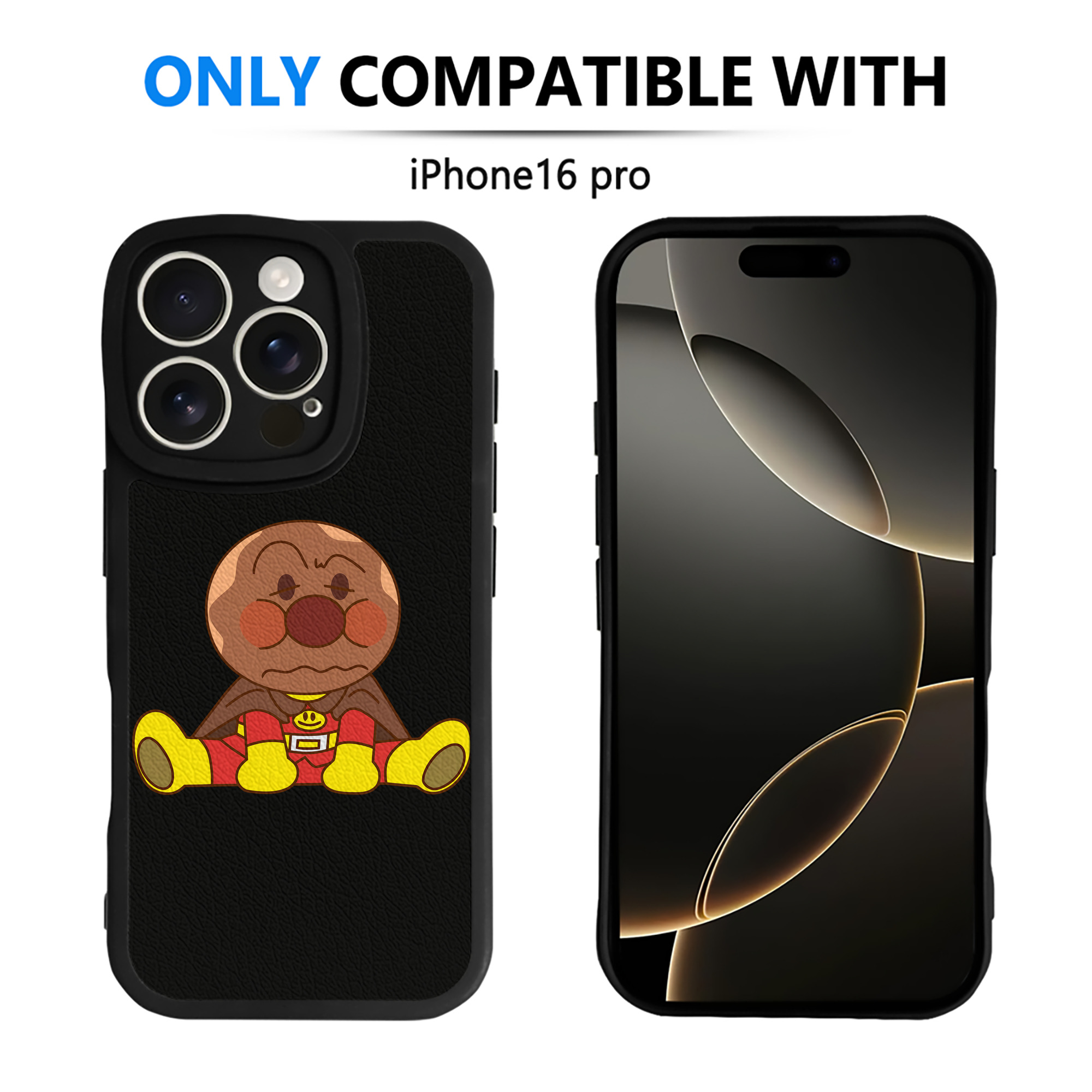 （画像用） アンパンマン Anpanman 【iPhone 16シリーズ対応】シリコンスマホケース（レザー調） 材質：シリコン